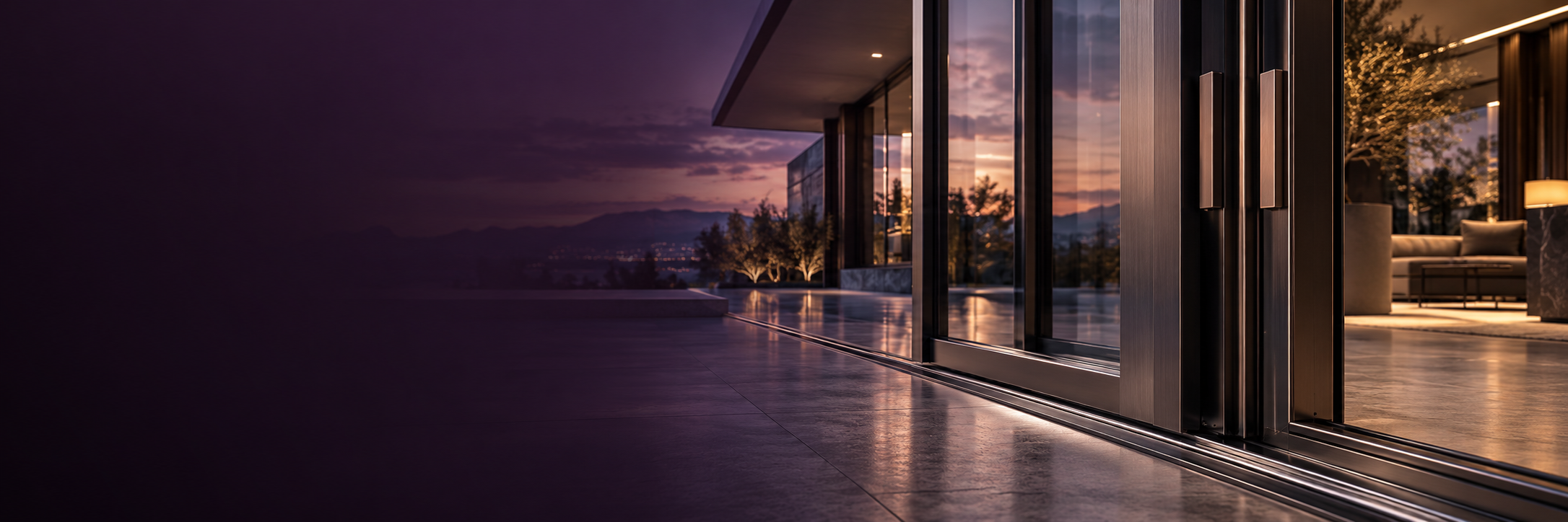 Architectural glass doors and precision metal hardware